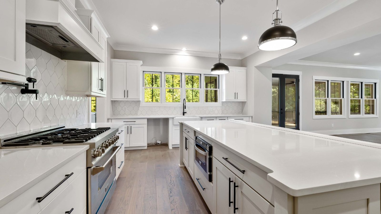 Classic white shaker kitchen with island